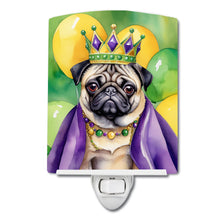 Load image into Gallery viewer, Pug King of Mardi Gras Ceramic Night Light