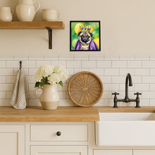 Load image into Gallery viewer, Pug King of Mardi Gras Framed Metal Print