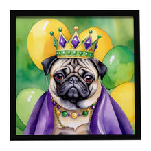 Load image into Gallery viewer, Pug King of Mardi Gras Framed Metal Print