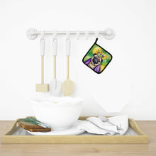Load image into Gallery viewer, Pug King of Mardi Gras Pot Holders - Set of 2 Decorative Kitchen Helpers | Made in the USA
