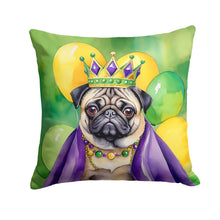 Load image into Gallery viewer, Pug King of Mardi Gras Throw Pillow - 14x14 Decorative Pillow – Art for Your Home &amp; Patio