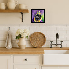 Load image into Gallery viewer, Black Pug King of Mardi Gras Framed Metal Print