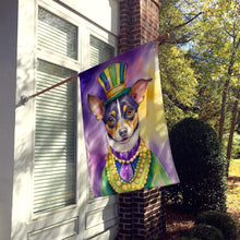 Load image into Gallery viewer, Rat Terrier King of Mardi Gras House Flag