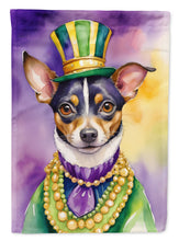 Load image into Gallery viewer, Rat Terrier King of Mardi Gras House Flag