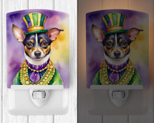Load image into Gallery viewer, Rat Terrier King of Mardi Gras Ceramic Night Light
