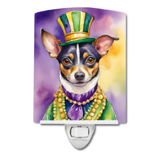 Load image into Gallery viewer, Rat Terrier King of Mardi Gras Ceramic Night Light