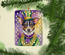 Load image into Gallery viewer, Rat Terrier King of Mardi Gras Porcelain Ornament
