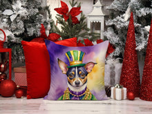 Load image into Gallery viewer, Rat Terrier King of Mardi Gras Throw Pillow