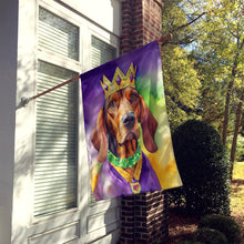 Load image into Gallery viewer, Redbone Coonhound King of Mardi Gras House Flag
