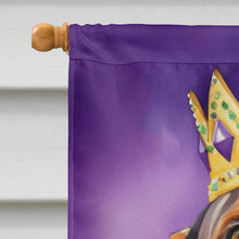Load image into Gallery viewer, Redbone Coonhound King of Mardi Gras House Flag