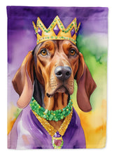 Load image into Gallery viewer, Redbone Coonhound King of Mardi Gras House Flag