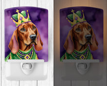 Load image into Gallery viewer, Redbone Coonhound King of Mardi Gras Ceramic Night Light