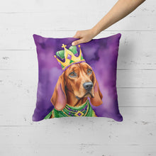 Load image into Gallery viewer, Redbone Coonhound King of Mardi Gras Throw Pillow
