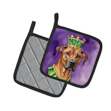 Load image into Gallery viewer, Rhodesian Ridgeback King of Mardi Gras Pot Holders - Set of 2 Decorative Kitchen Helpers | Made in the USA
