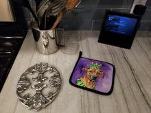 Load image into Gallery viewer, Rhodesian Ridgeback King of Mardi Gras Pot Holders - Set of 2 Decorative Kitchen Helpers | Made in the USA