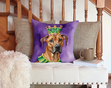 Load image into Gallery viewer, Rhodesian Ridgeback King of Mardi Gras Throw Pillow - 14x14 Decorative Pillow – Art for Your Home &amp; Patio