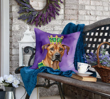 Load image into Gallery viewer, Rhodesian Ridgeback King of Mardi Gras Throw Pillow