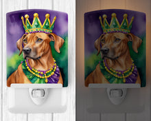 Load image into Gallery viewer, Rhodesian Ridgeback King of Mardi Gras Ceramic Night Light