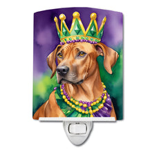 Load image into Gallery viewer, Rhodesian Ridgeback King of Mardi Gras Ceramic Night Light