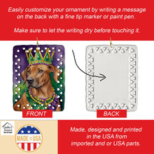 Load image into Gallery viewer, Rhodesian Ridgeback King of Mardi Gras Porcelain Ornament