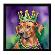 Load image into Gallery viewer, Rhodesian Ridgeback King of Mardi Gras Framed Metal Print