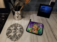 Load image into Gallery viewer, Rhodesian Ridgeback King of Mardi Gras Pot Holders - Set of 2 Decorative Kitchen Helpers | Made in the USA