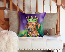 Load image into Gallery viewer, Rhodesian Ridgeback King of Mardi Gras Throw Pillow - 14x14 Decorative Pillow – Art for Your Home &amp; Patio
