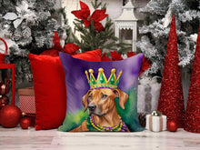 Load image into Gallery viewer, Rhodesian Ridgeback King of Mardi Gras Throw Pillow - 14x14 Decorative Pillow – Art for Your Home &amp; Patio