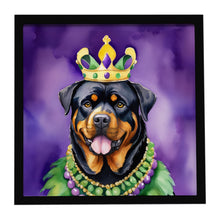 Load image into Gallery viewer, Rottweiler King of Mardi Gras Framed Metal Print
