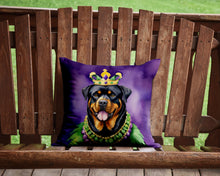 Load image into Gallery viewer, Rottweiler King of Mardi Gras Throw Pillow - 14x14 Decorative Pillow – Art for Your Home &amp; Patio