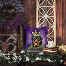 Load image into Gallery viewer, Rottweiler King of Mardi Gras Throw Pillow - 14x14 Decorative Pillow – Art for Your Home &amp; Patio