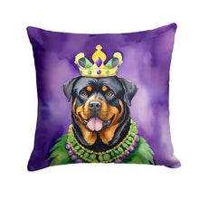 Load image into Gallery viewer, Rottweiler King of Mardi Gras Throw Pillow - 14x14 Decorative Pillow – Art for Your Home &amp; Patio