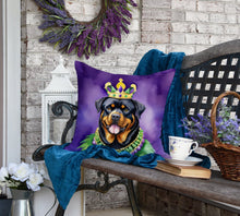 Load image into Gallery viewer, Rottweiler King of Mardi Gras Throw Pillow