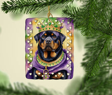 Load image into Gallery viewer, Rottweiler King of Mardi Gras Porcelain Ornament