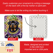 Load image into Gallery viewer, Rottweiler King of Mardi Gras Porcelain Ornament