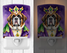 Load image into Gallery viewer, Saint Bernard King of Mardi Gras Ceramic Night Light