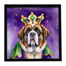 Load image into Gallery viewer, Saint Bernard King of Mardi Gras Framed Metal Print