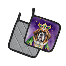 Load image into Gallery viewer, Saint Bernard King of Mardi Gras Pot Holders - Set of 2 Decorative Kitchen Helpers | Made in the USA