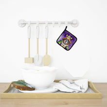 Load image into Gallery viewer, Saint Bernard King of Mardi Gras Pot Holders - Set of 2 Decorative Kitchen Helpers | Made in the USA