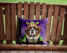 Load image into Gallery viewer, Saint Bernard King of Mardi Gras Throw Pillow - 14x14 Decorative Pillow – Art for Your Home &amp; Patio