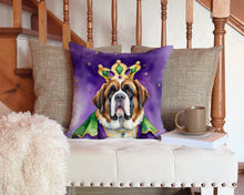 Load image into Gallery viewer, Saint Bernard King of Mardi Gras Throw Pillow - 14x14 Decorative Pillow – Art for Your Home &amp; Patio