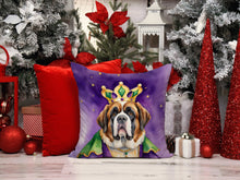 Load image into Gallery viewer, Saint Bernard King of Mardi Gras Throw Pillow - 14x14 Decorative Pillow – Art for Your Home &amp; Patio