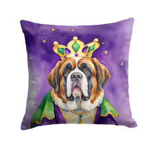 Load image into Gallery viewer, Saint Bernard King of Mardi Gras Throw Pillow - 14x14 Decorative Pillow – Art for Your Home &amp; Patio