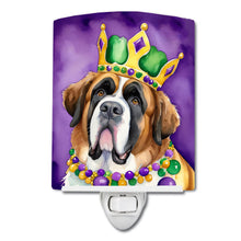 Load image into Gallery viewer, Saint Bernard King of Mardi Gras Ceramic Night Light