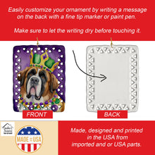 Load image into Gallery viewer, Saint Bernard King of Mardi Gras Porcelain Ornament