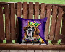 Load image into Gallery viewer, Saint Bernard King of Mardi Gras Throw Pillow - 14x14 Decorative Pillow – Art for Your Home &amp; Patio