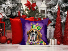 Load image into Gallery viewer, Saint Bernard King of Mardi Gras Throw Pillow - 14x14 Decorative Pillow – Art for Your Home &amp; Patio