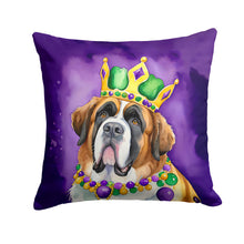 Load image into Gallery viewer, Saint Bernard King of Mardi Gras Throw Pillow - 14x14 Decorative Pillow – Art for Your Home &amp; Patio