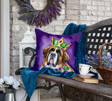 Load image into Gallery viewer, Saint Bernard King of Mardi Gras Throw Pillow