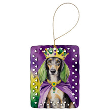 Load image into Gallery viewer, Saluki King of Mardi Gras Porcelain Ornament